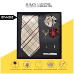 Cà Vạt Nam Combo 5 Món Cao Cấp – Cà Vạt Lụa, Khăn, Kẹp, Ghim, Măng Sét – Phụ Kiện Vest Quà Tặng Lịch Lãm (CVQT-L4) — ảnh 8