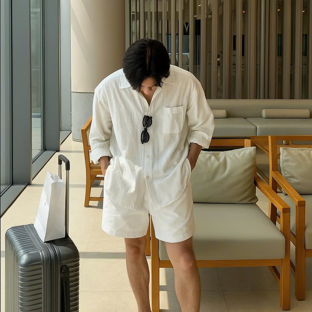 Áo Sơ Mi Nam Mùa Hè Thời Trang Cao Cấp Chất Linen Thấm Hút Mồ Hôi Phù Hợp Mặc Đi Biển Đi Chơi HALLEY A28