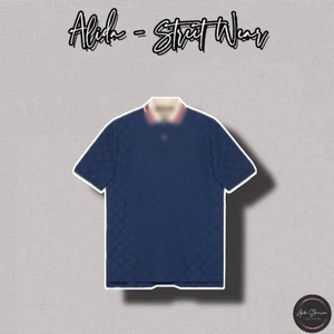⚡️[Hight Quality] Áo Polo Nam G Mono Dark Navy Shirts - Điểm Nhấn Kẻ Cổ Phối Thêu Toàn Bộ Cao Cấp Loại 1