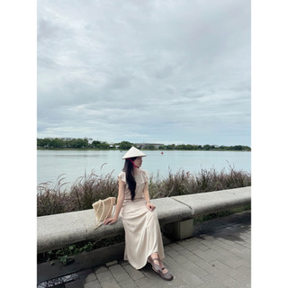 Lalin dress - Đầm lụa cổ bèo dáng dài Ma Vie