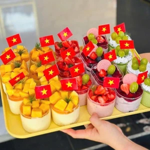 Cờ Tăm In Hình Lá Cờ Việt Nam Cắm Bánh Kem,Trang Trí Đồ Uống -Cờ Đỏ Sao Vàng Mini Mừng Quốc Khánh