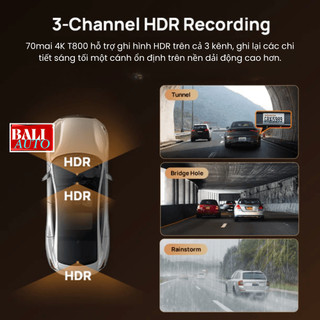 <MỚI> Camera hành trình 70mai 4K T800 3 kênh với chế độ 4K kép, cảm biến STARVIS 2 IMX678 siêu nét
