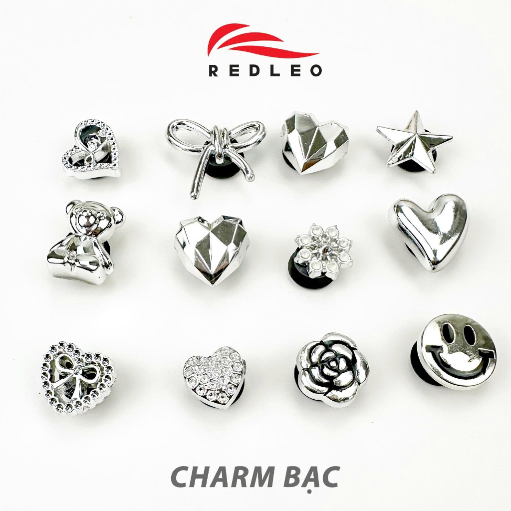 BỘ CHARM 3D Sticker 12 Cái Gắn Sẵn Chân Kích Thước Chuẩn CHO DÉP ĐÚC – DÉP SỤC REDLEO EVA