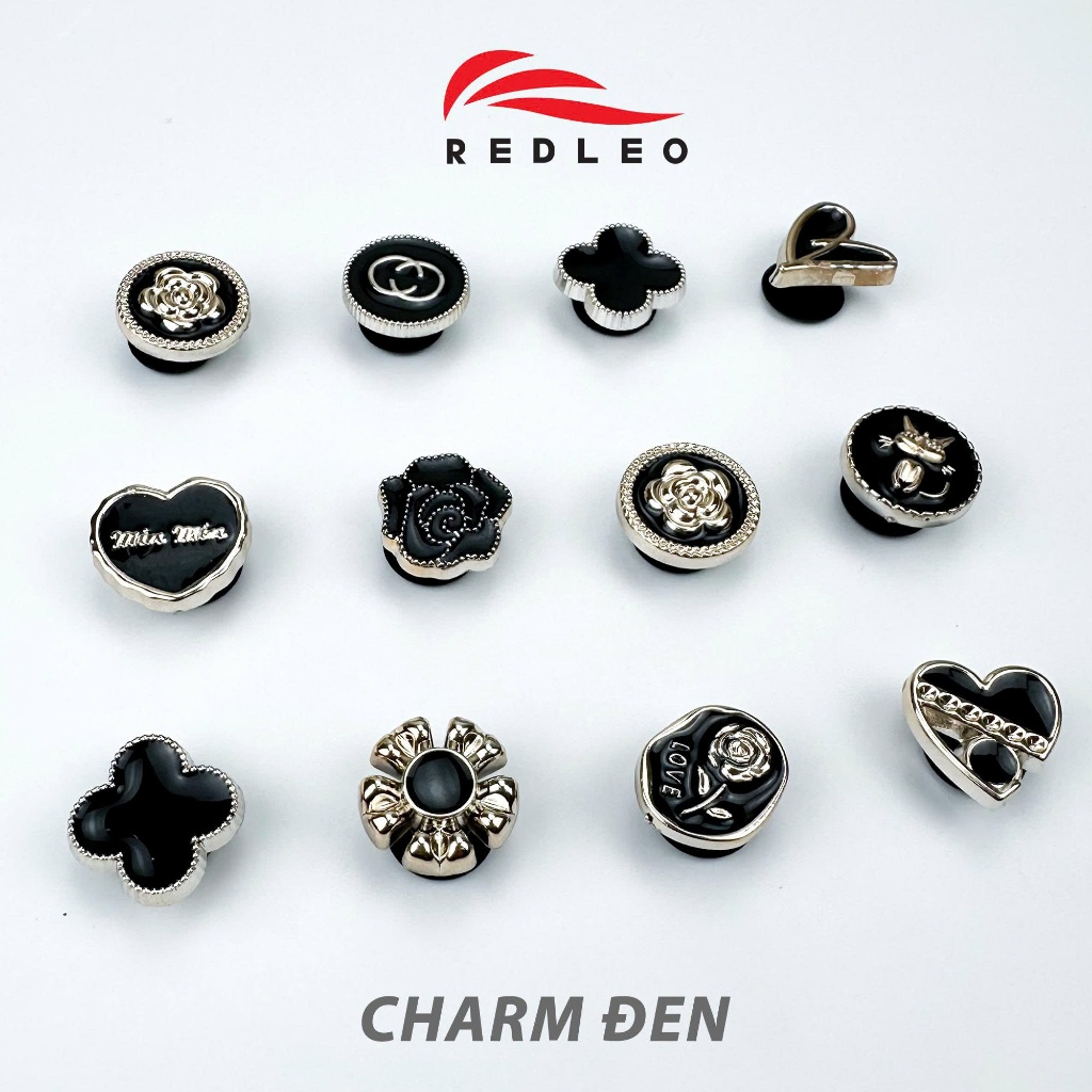 BỘ CHARM 3D Sticker 12 Cái Gắn Sẵn Chân Kích Thước Chuẩn CHO DÉP ĐÚC – DÉP SỤC REDLEO EVA