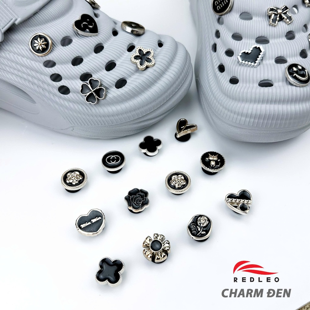 BỘ CHARM 3D Sticker 12 Cái Gắn Sẵn Chân Kích Thước Chuẩn CHO DÉP ĐÚC – DÉP SỤC REDLEO EVA