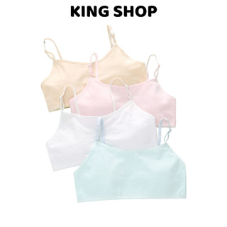 Áo Lá Cho Bé Gái Cotton Trơn Mềm Thoáng 2 Dây Dễ Điều Chỉnh, Áo Lót Êm Ái Mát 2 Lớp King Shop B-8891