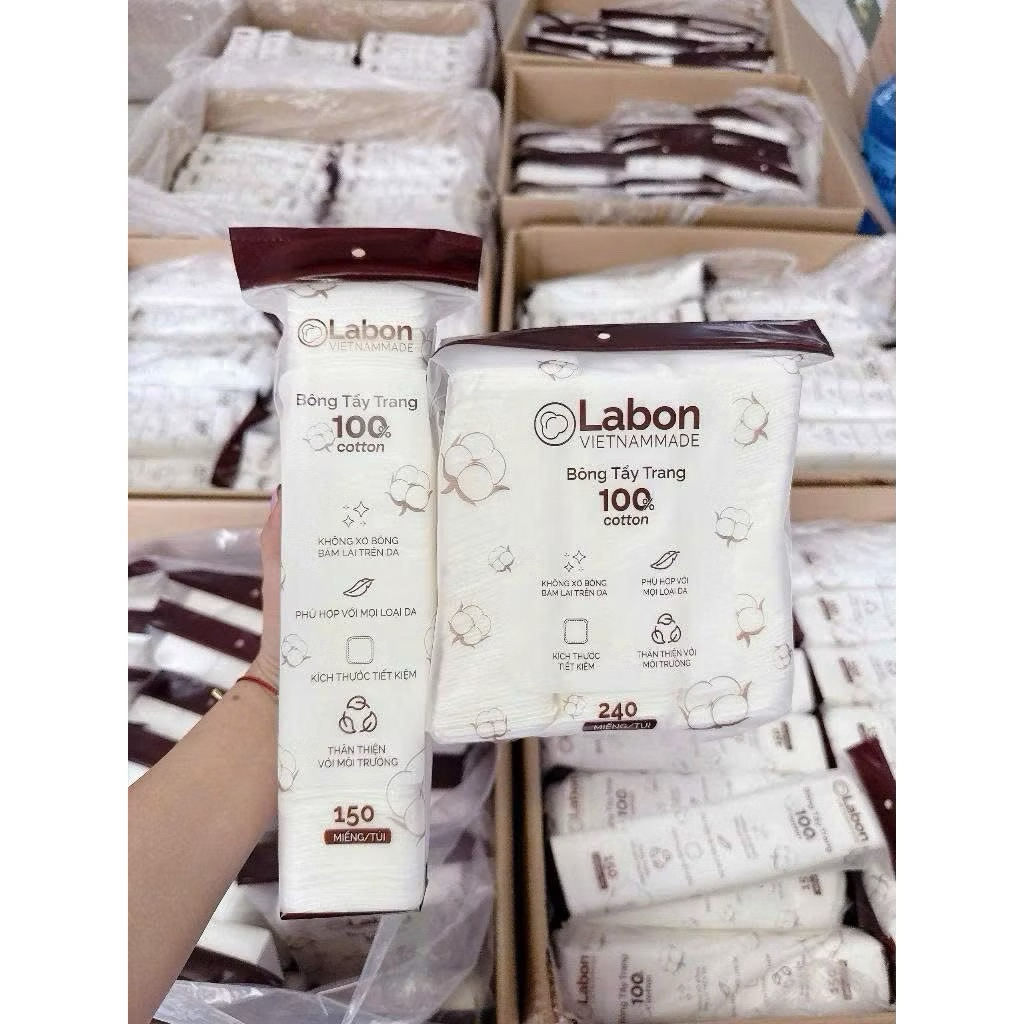 Bông tẩy trang Labon 150 miếng/ 240 miếng mềm mịn sạch sâu | Shopee ...