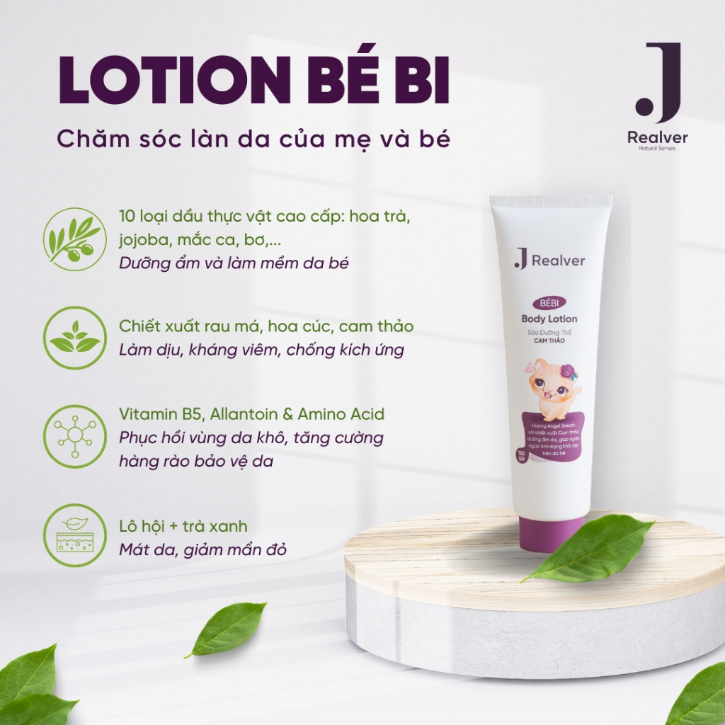 Sữa dưỡng thể cho bé - BÉBI hương Angel Breath 150g - Chiết xuất Cam thảo dưỡng ẩm sâu, thư giãn, an toàn cho da