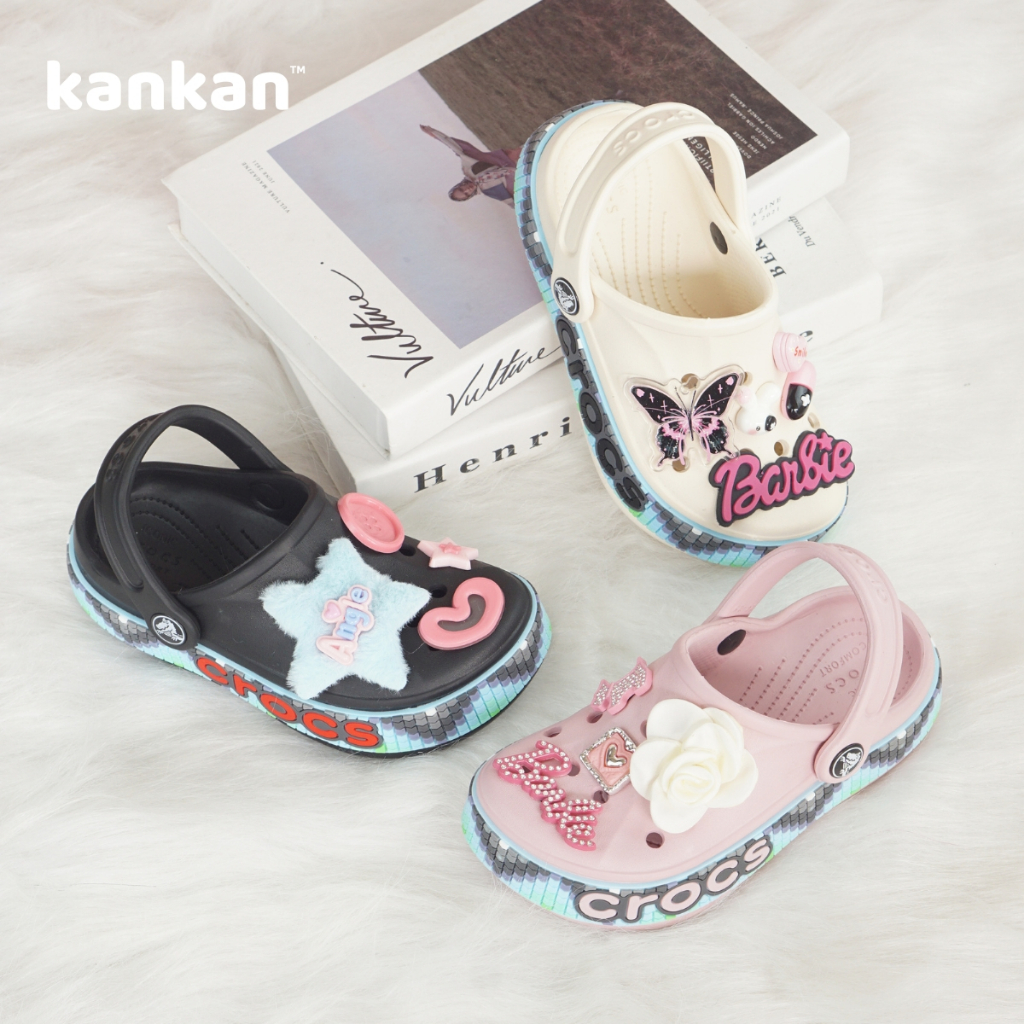 Sục Cho Bé Gái KanKanStore Dép Sục LABUBU CAPYBARA KUROMI Trẻ Em Lớn Đính kèm Sticker KA66