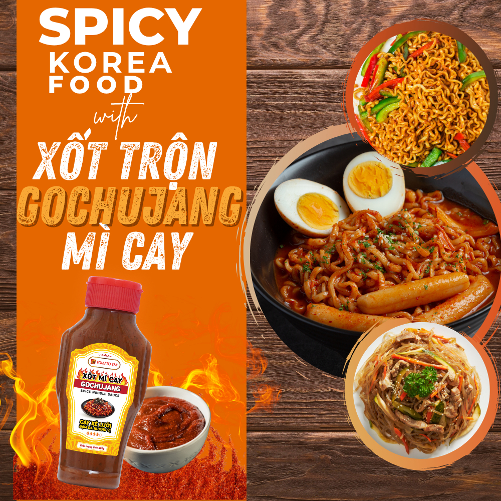 Xốt Trộn Mỳ Cay Gochujang Tomato T&P Dùng Trộn Mì, Nấu Mì Cay, Xào Miến Theo Kiểu Hàn Quốc