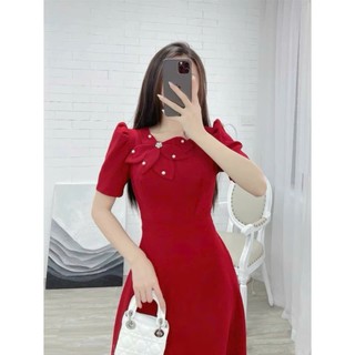 Đầm dự tiệc, công sở thanh lịch, dáng xoè che khuyết điểm, chất liệu cotton lạnh mềm mại N73