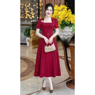 Đầm dự tiệc sang trọng, đầm công sở thanh lịch, dáng xoè che khuyết điểm, cotton lạnh mềm mại N72