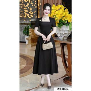 Đầm dự tiệc sang trọng, đầm công sở thanh lịch, dáng xoè che khuyết điểm, cotton lạnh mềm mại N72