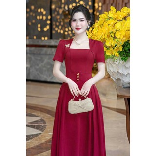 Đầm dự tiệc sang trọng, đầm công sở thanh lịch, dáng xoè che khuyết điểm, cotton lạnh mềm mại N72