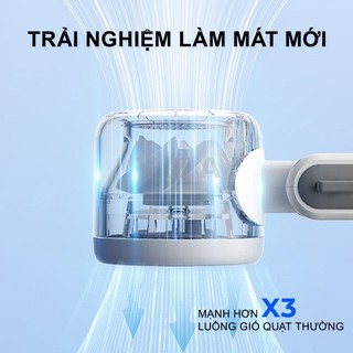 VZA Quạt cầm tay mini N607 pin dung lượng 5000mAh 5 cấp độ gió quạt tích điện có thể gấp gọn màn
