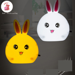 ( TẶNG SET 10 KHẨU TRANG) Đèn Ngủ Cắm Điện Mini Tai Thỏ Trắng , Công Tắc Đóng Mở, Tiết Kiệm Điện , Ánh Sáng Dịu