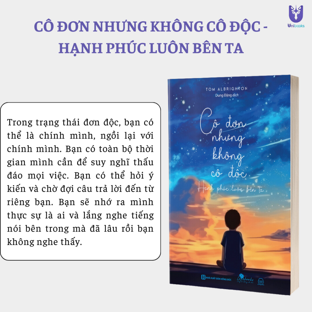 Sách - Cô Đơn Nhưng Không Cô Độc: Hạnh Phúc Luôn Bên Ta - Bí Quyết Sống An Nhiên - Bizbooks