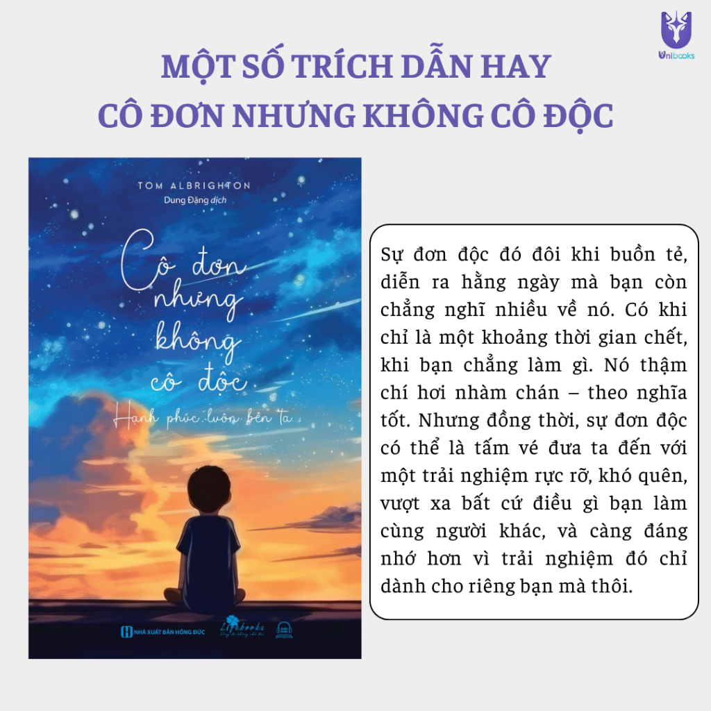Sách - Cô Đơn Nhưng Không Cô Độc: Hạnh Phúc Luôn Bên Ta - Bí Quyết Sống An Nhiên - Bizbooks