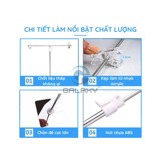 Kệ treo poster để bàn dạng chữ T, chữ L, chiều cao từ 40- 70cm, dùng kẹp tấm quảng cáo