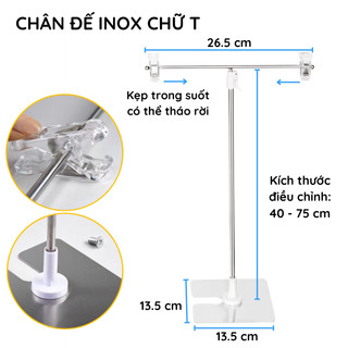 Kệ treo poster để bàn dạng chữ T, chữ L, chiều cao từ 40- 70cm, dùng kẹp tấm quảng cáo