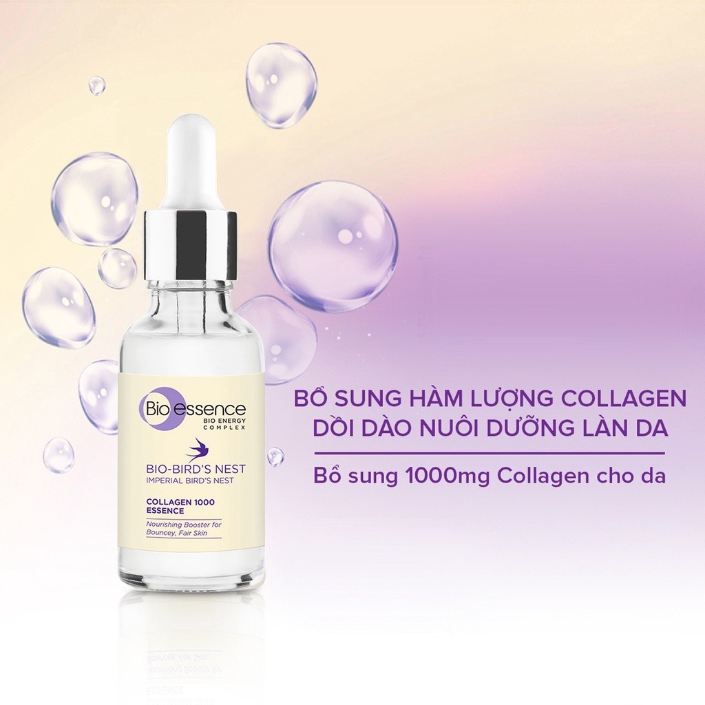 Bio-essence Bio-Bird's Nest: Sữa rửa mặt 100g, tinh chất Collagen 30ml - LIVE