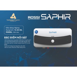 [GIAO LẮP MIỀN BẮC] Bình nóng lạnh gián tiếp Rossi Saphir Ngang (15/20/30 Lít) - Chính hãng, Bảo Hành 7 năm