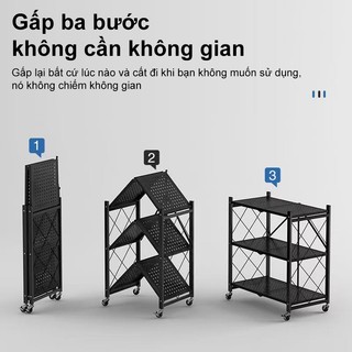 BMZAR Kệ Sắt Đa Năng Kệ gấp gọn Kệ Để Đồ kệ nhà bếp kệ lò vi sóng để đồ nhà bếp Xếp Gọn Có Bánh Xe