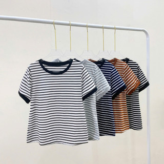 Áo Thun Ôm Bigsize Nữ Dáng Áo Baby Tee Kẻ Sọc Cổ Tròn Tay Ngắn Form Basic Trẻ Trung A285