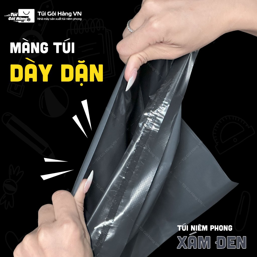 [1 Cuộn] Túi Niêm Phong Xám Đen 15x20, 15x25,17x30, 25x35, 28x42 Giao Hỏa Tốc, Giá Đã Bao Gồm VAT - Túi Gói Hàng VN
