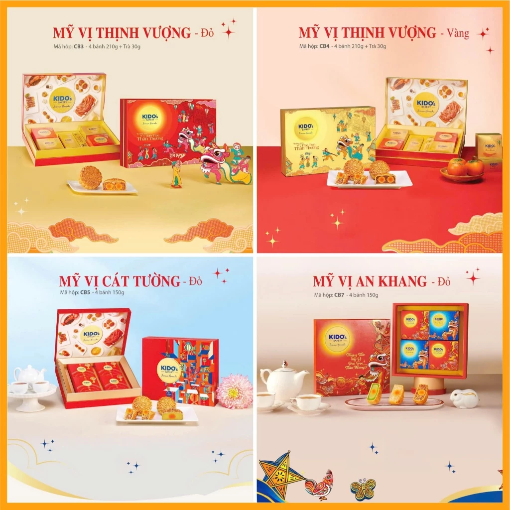 [HỎA TỐC HCM] Hộp 4 bánh trung thu KIDO cao cấp sang trọng, làm quà tặng doanh nghiệp, bạn bè