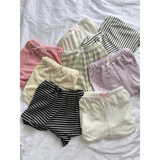 Quần “tí hon”| Quần short nữ form ngắn hở mông, quần đùi ngắn mặc nhà mặc ngủ đính nơ cute| freesize