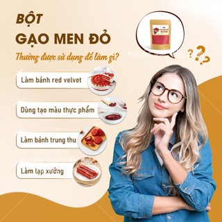 100g Bột gạo men đỏ, bột hồng cúc (Red yeast rice) - Lãn Ông