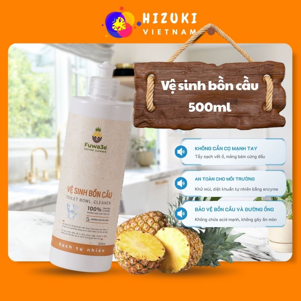 Chai Tẩy Vệ Sinh Bồn Cầu Fuwa3e Sinh Học, Chai Vệ Sinh Bồn Cầu Khử Mùi Làm Sạch Hiệu Quả 500ml