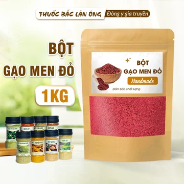 1kg Bột gạo men đỏ, bột hồng cúc (Red yeast rice) - Lãn Ông