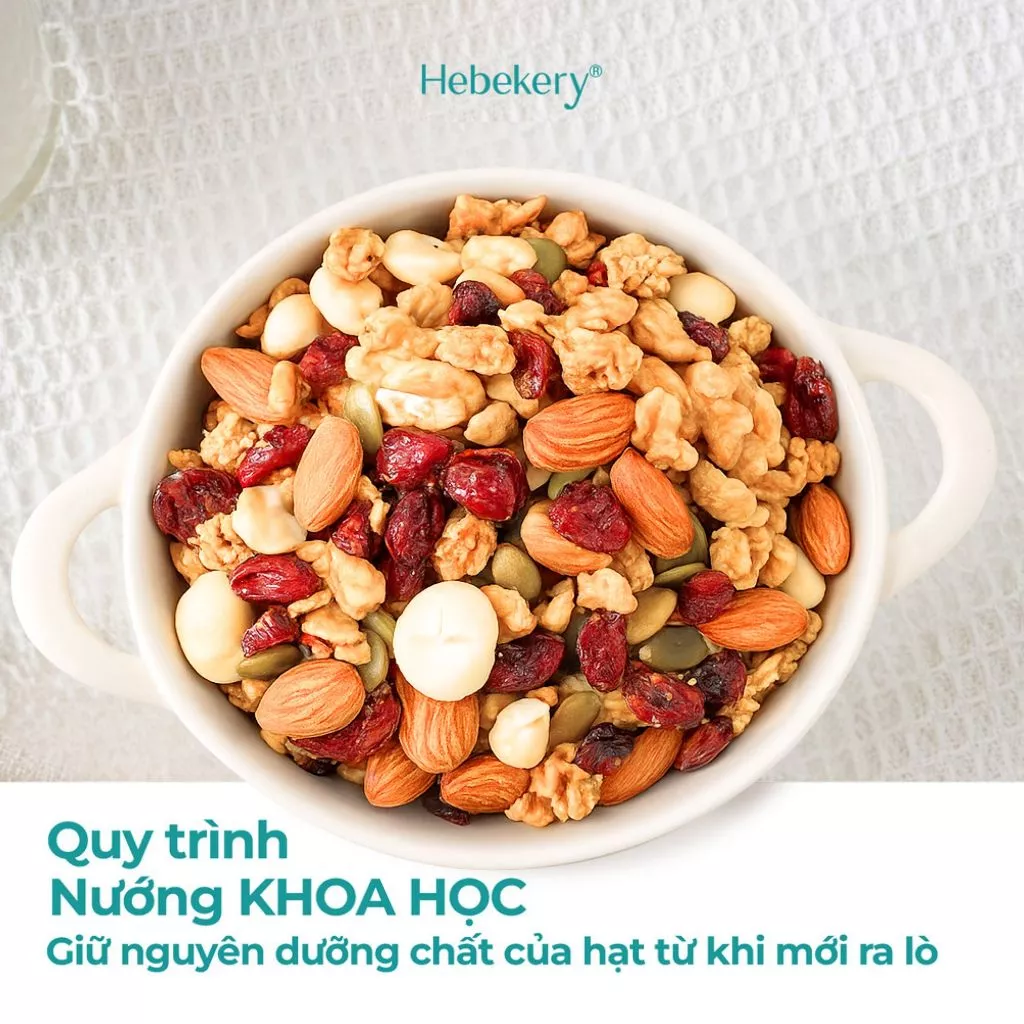500gr Granola Siêu Hạt Vị Truyền Thống, Cacao, Matcha - Ngũ Cốc Dinh Dưỡng HEBEKERY by HEBE