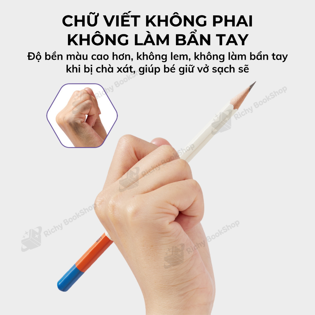 Bộ 6 Chiếc Bút Chì Cao Cấp Mideer 2B 4B 6B - Mideer Thick Triangular Pencils, Tặng kèm Gọt Bút Chì