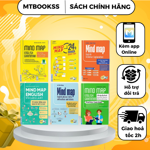 Sách - Trọn Bộ 6 Cuốn Sách - Mind Map English - Tự Học Cho Người Mới Bắt Đầu (lẻ/combo tuỳ chọn)