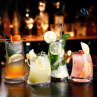 (L1) Cốc thủy tinh dáng cong chịu nhiệt cao cấp chuyên dụng pha cà phê, trà tranh, sinh tố, cocktail, DECOR nhà hàng
