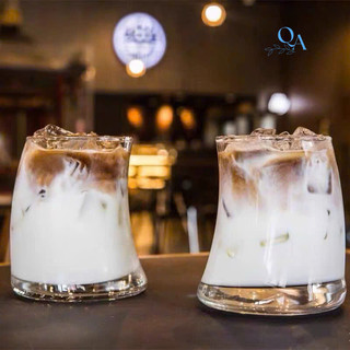 (L1) Cốc thủy tinh dáng cong chịu nhiệt cao cấp chuyên dụng pha cà phê, trà tranh, sinh tố, cocktail, DECOR nhà hàng