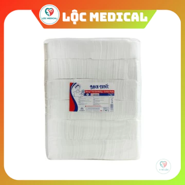 Bông Bạch Tuyết - Bông Y Tế Cắt Miếng 1kg - Bao Bì Và Màng Bông Mới - Vệ Sinh Baby 10x10 cm ( khoảng 300 tờ)