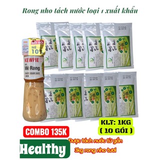 1kg rong nho tách nước AGS Việt Nam - tặng kèm 1 chai sốt mè rang - Tiêu chuẩn