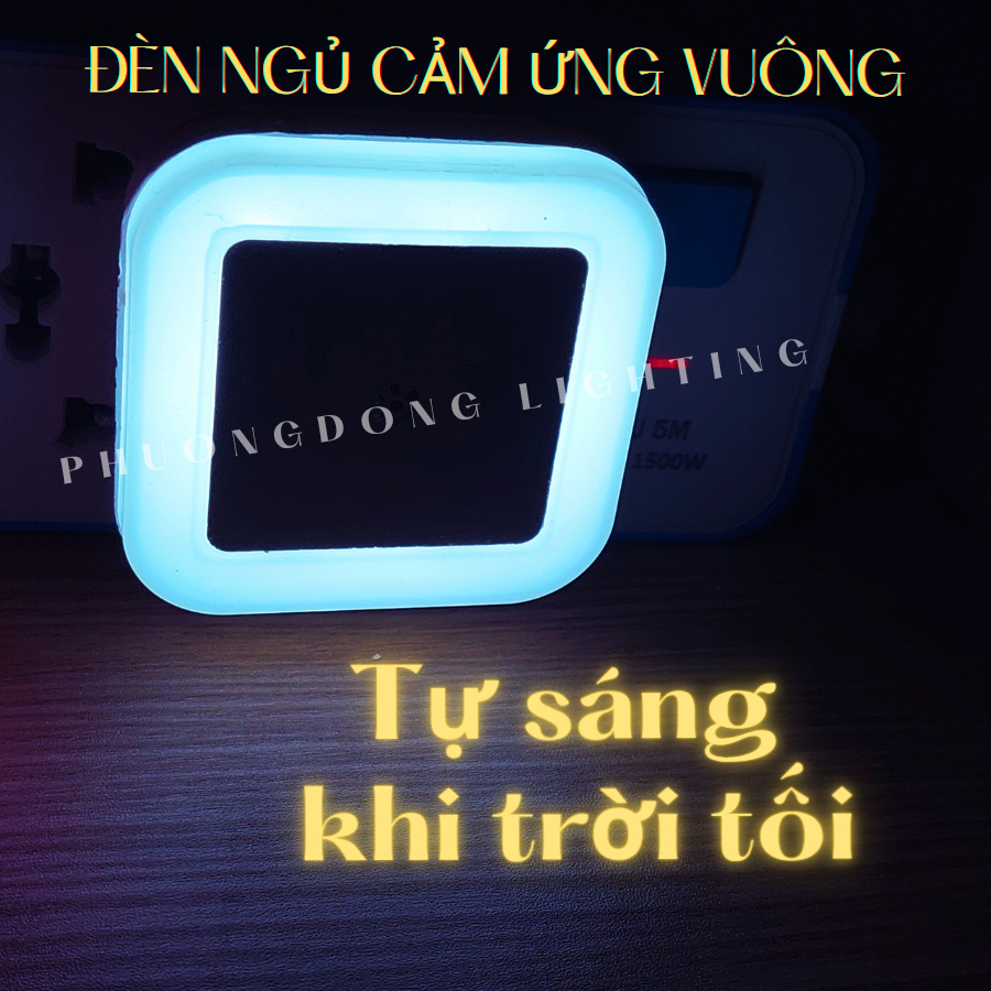 Đèn ngủ Vuông cảm biến tự động sáng khi trời tối
