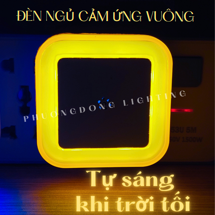 Đèn ngủ Vuông cảm biến tự động sáng khi trời tối
