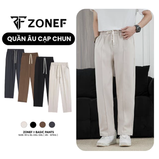 Quần Ống Rộng Cạp Chun Nam vải Tuyết Mưa, Quần Âu Ống Suông Unisex Phong Cách Hàn Quốc By ZONEF OFFICIAL