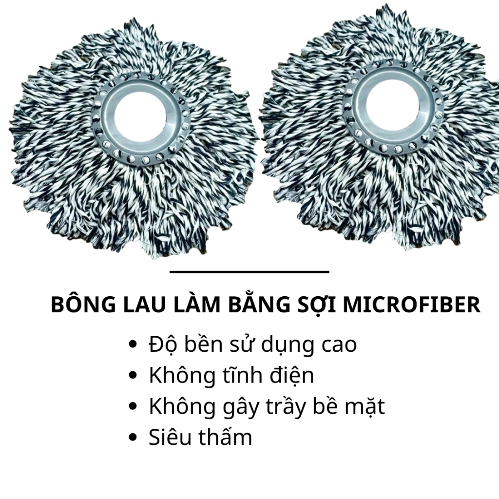 Cây lau nhà 360 tay gạt G7 inox cao cấp Thái Lan mâm inox kèm bông lau nhà. | BigBuy360 - bigbuy360.vn