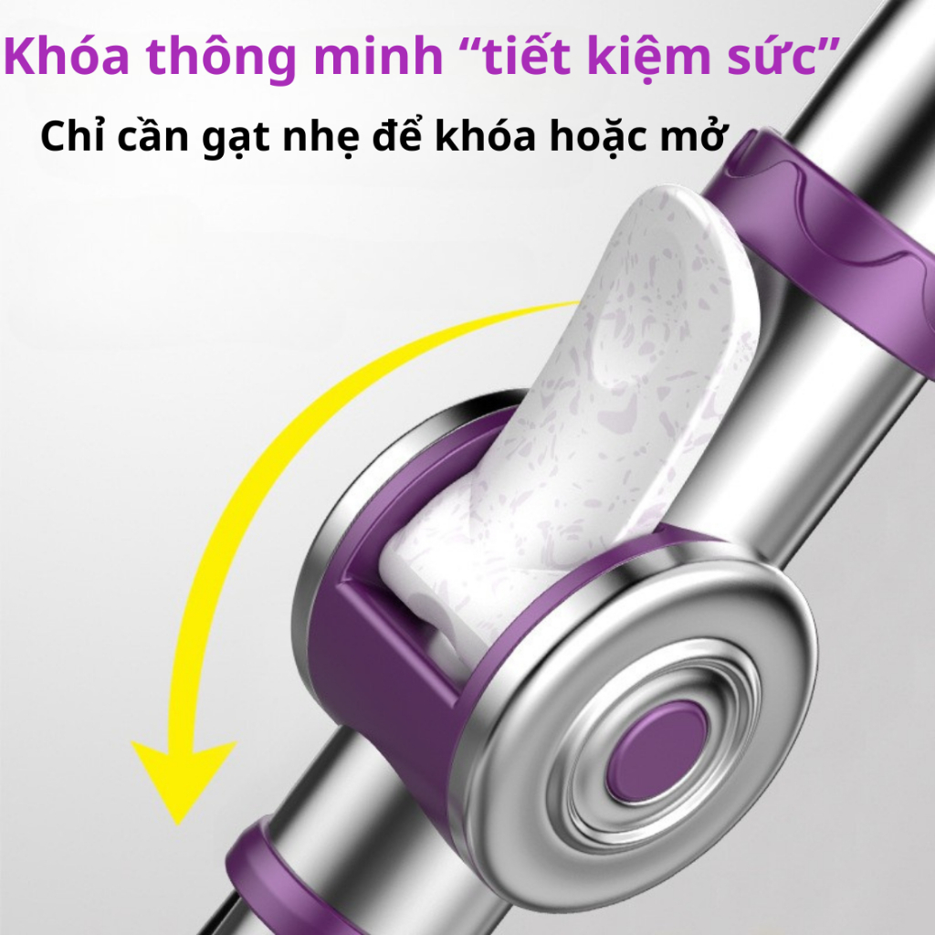 Cây lau nhà 360 tay gạt G7 inox cao cấp Thái Lan mâm inox kèm bông lau nhà. | BigBuy360 - bigbuy360.vn