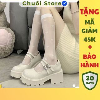 Giày lolita nữ da PU tổng hợp dệt vải đế cao su đáng yêu nhẹ nhàng êm ái dễ đi