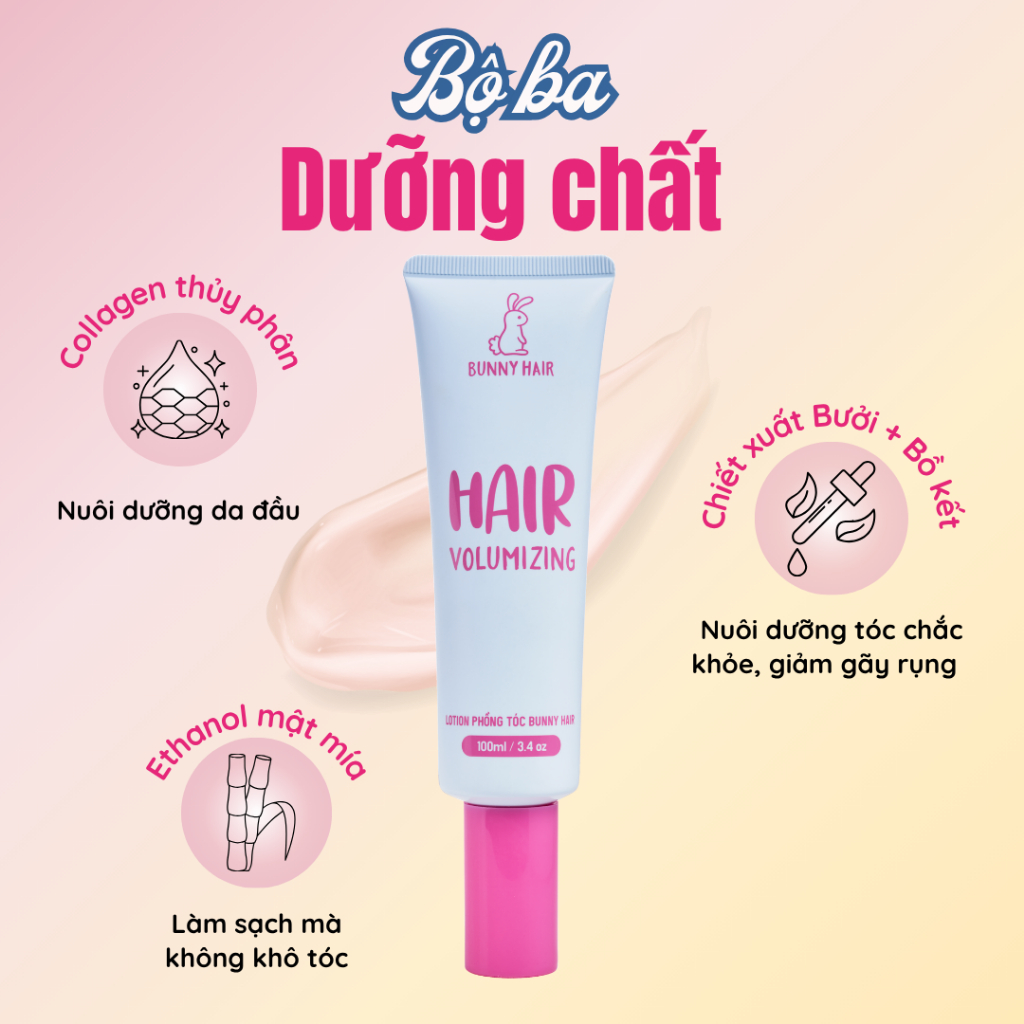 Lotion Kiềm dầu Phồng tóc Bunny Hair 100ml dành cho da đầu dầu, giảm bết, giảm ngứa, giúp tóc bồng bềnh | BigBuy360 - bigbuy360.vn