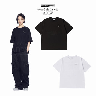 Áo Thun ADLV Ribbon Basic Logo Dáng Oversized Màu Đen/Trắng - Hàng chính hãng