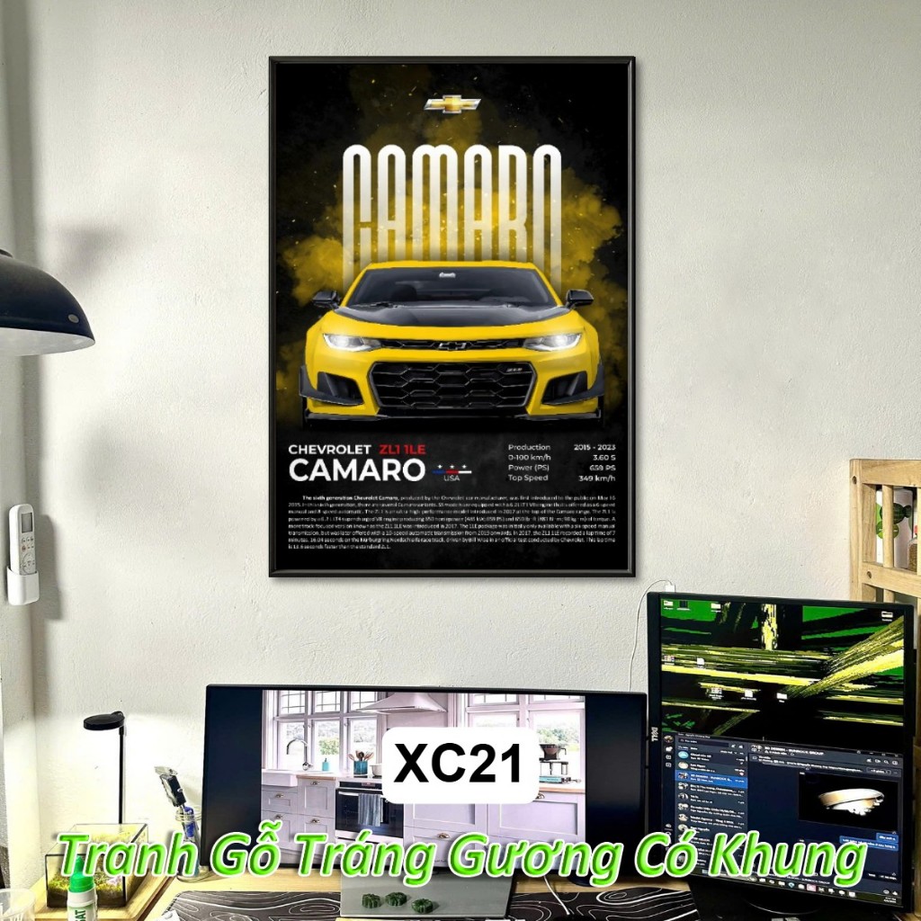 Tranh Siêu Xe Maserati, Bugatti, Koenigsegg,... Treo Tường Khung Composite Decor Trang Trí Phòng Khách, Phòng Game